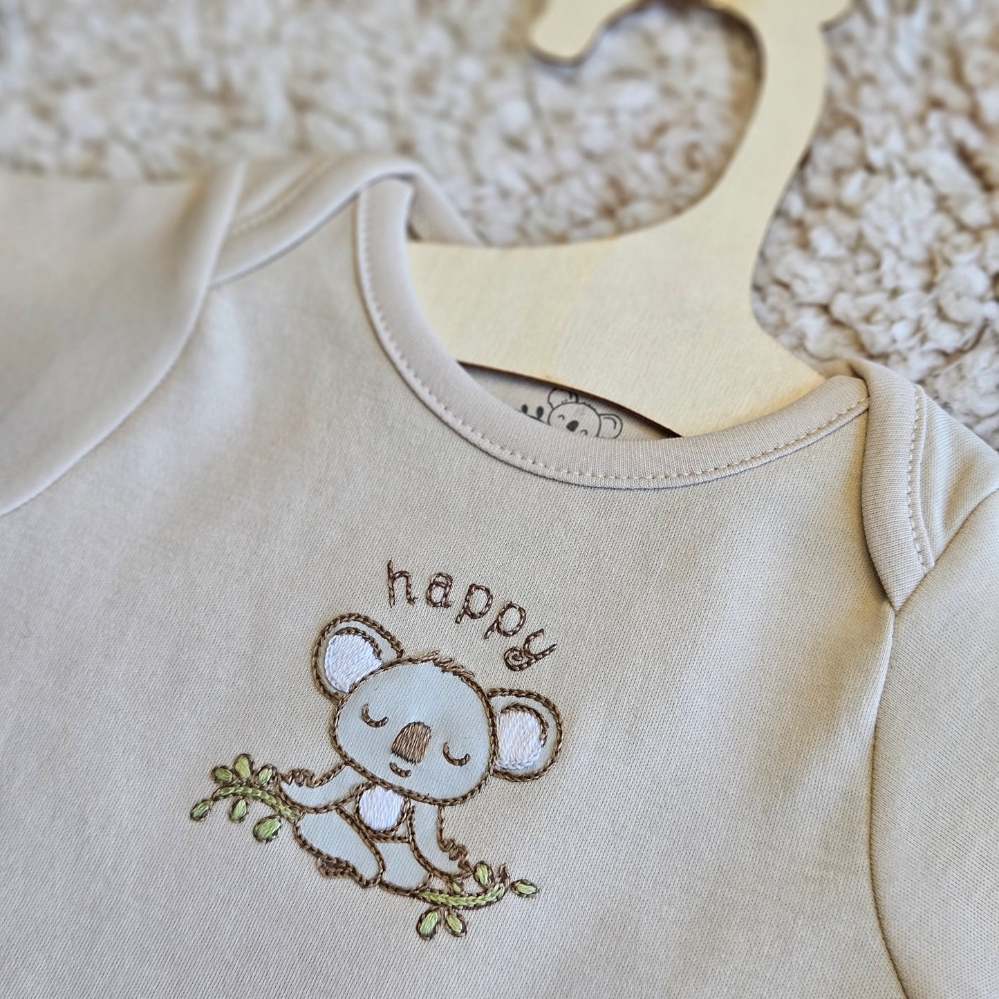 Baby Bodysuit in Soft Beige | Baby Apparel for Sensitive Skin | Joeyscloset.com