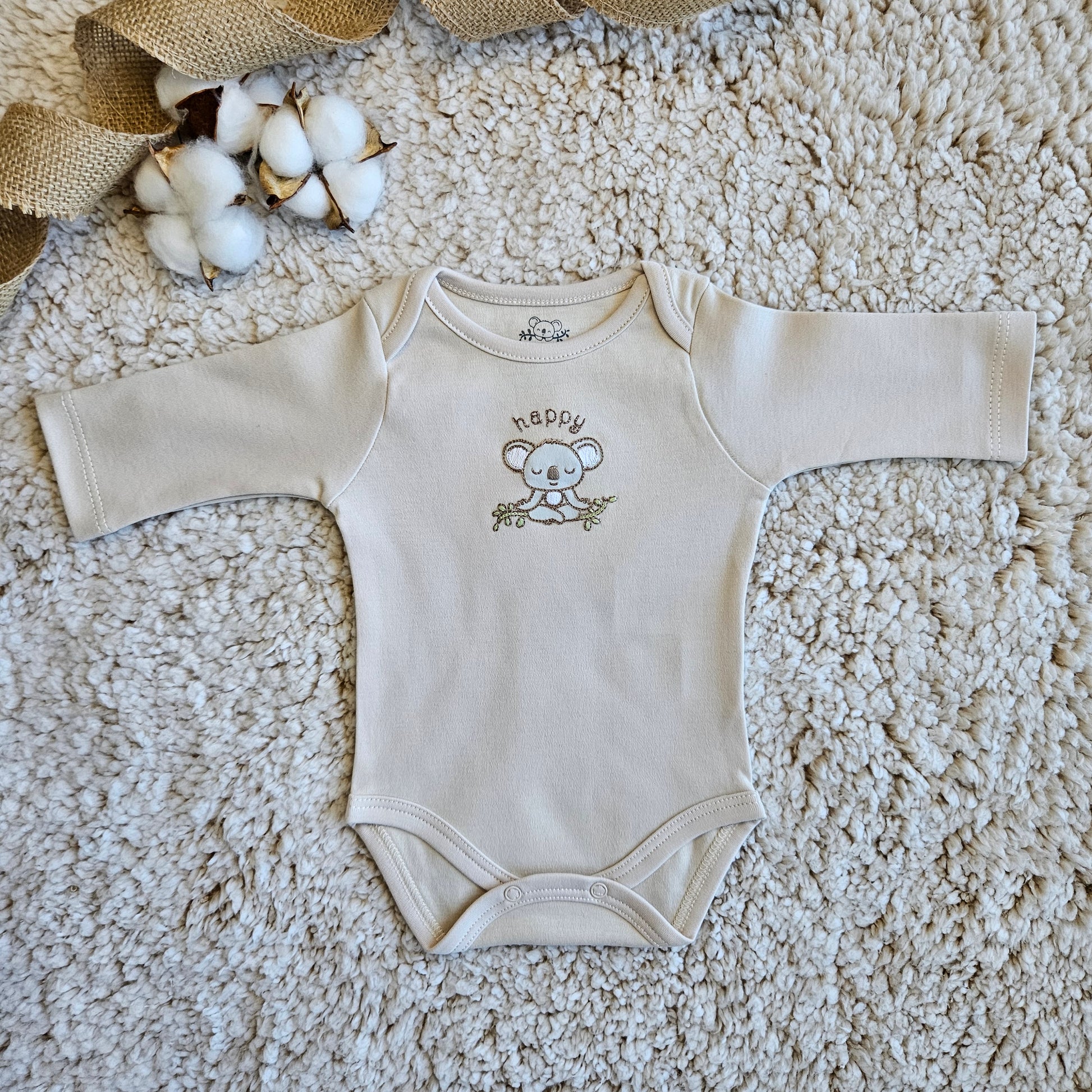 Happy Koala Hypoallergenic Long Sleeve Bodysuit | Comfort in Soft Pima cotton for  Happy Babies | Joey’s Closet 