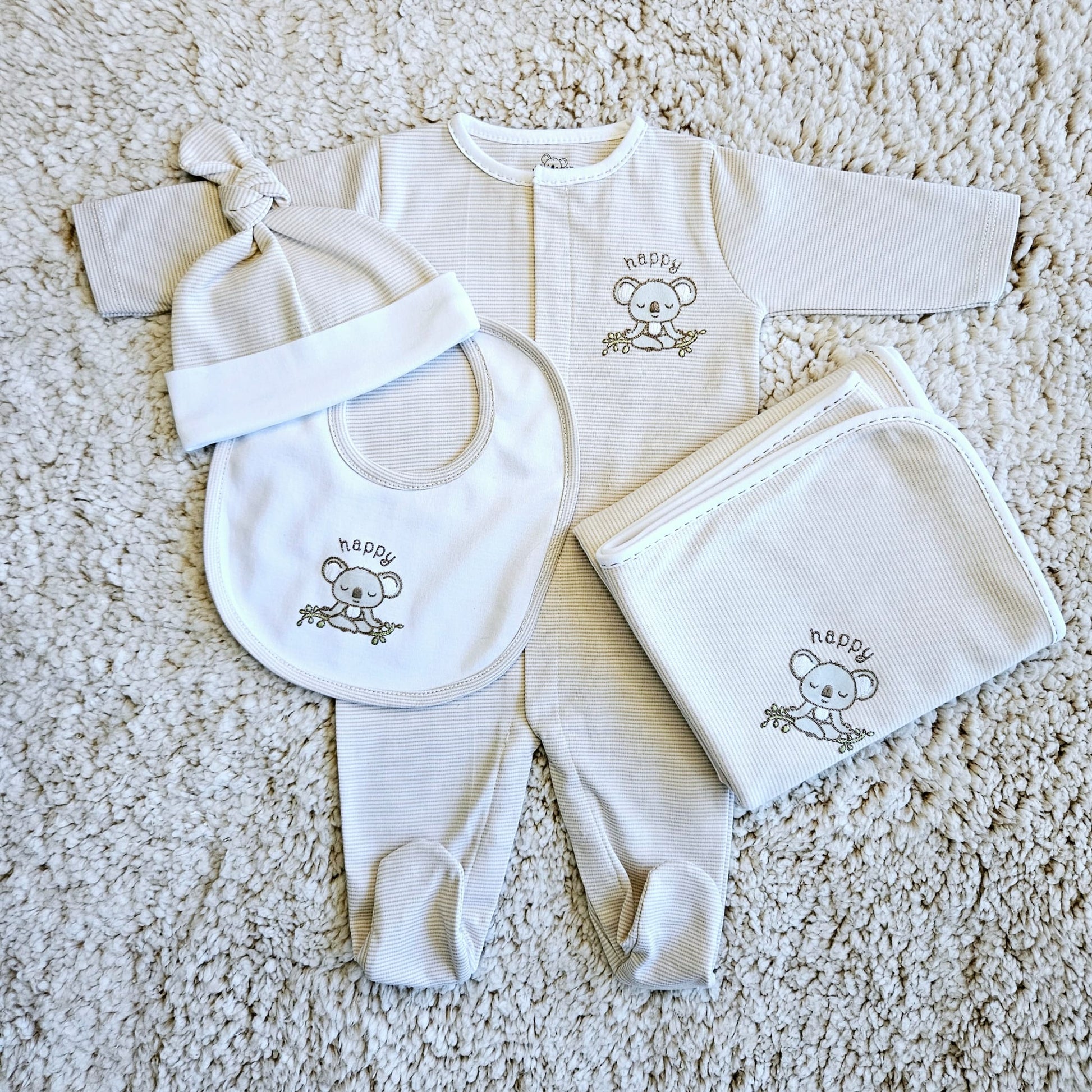 Happy Koala Hat in hypoallergenic Pima cotton for baby’s comfort | Joey’s Closet